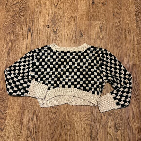 For Love And Lemons Black and Cream Checkered Cardigan - Picture 5 of 9